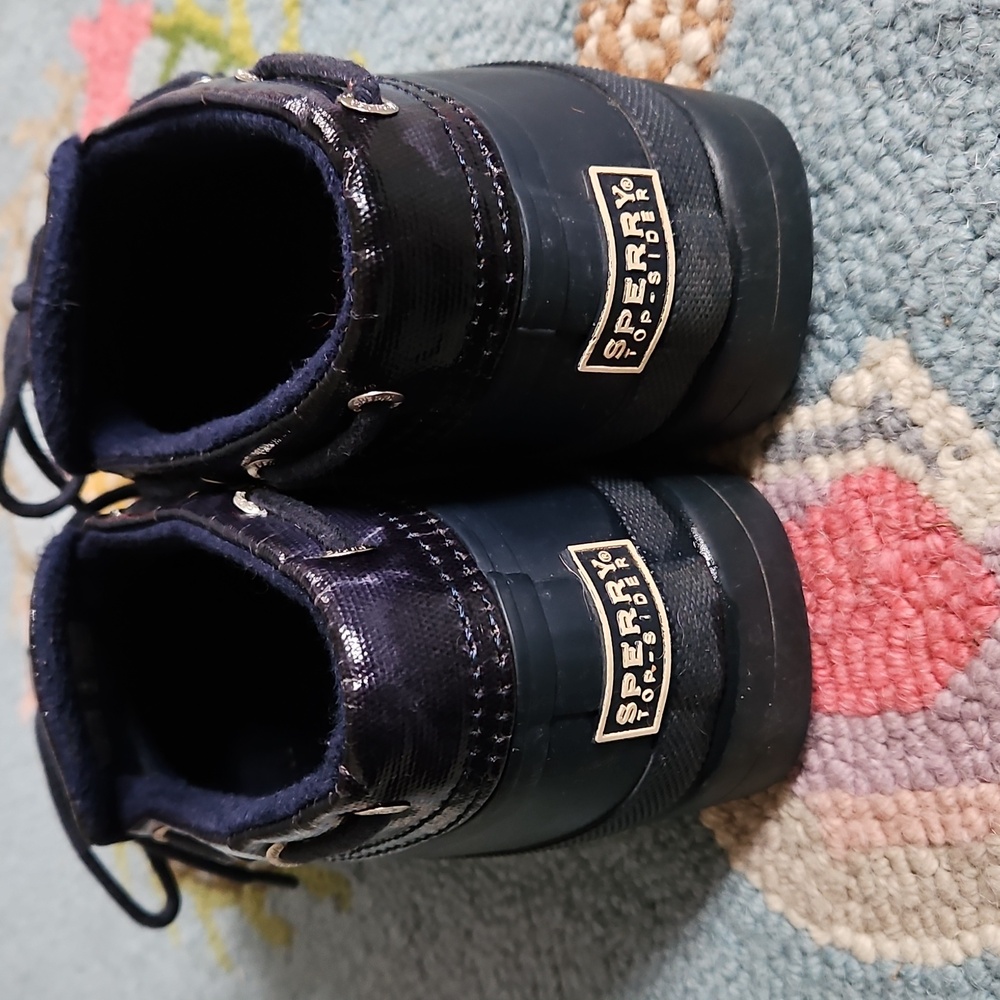 Speery Top Sider Bavy Blue Duck Boots - Picture 3 of 6